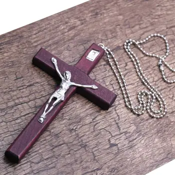 Drevené Náboženské Ježiš Kríž Náhrdelník Kresťanský Kríž Nezávislá Reťazca Šperky