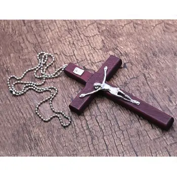 Drevené Náboženské Ježiš Kríž Náhrdelník Kresťanský Kríž Nezávislá Reťazca Šperky
