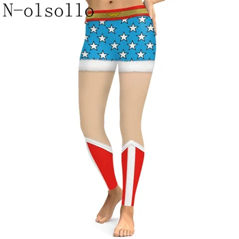N-olsollo Americkej Vlajky 3D Star Prúžok Fitness Oblečenie Pre Ženy Cvičenie Gymnas Nohavice Ceruzka Leggins Mujer Punk Rock Jeggings