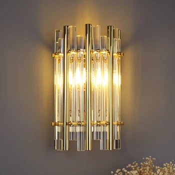 Moderné gold crystal nástenné svietidlo spálňa posteli sconce steny v obývacej izbe svetlá, svietidlá, domáce vnútorné osvetlenie