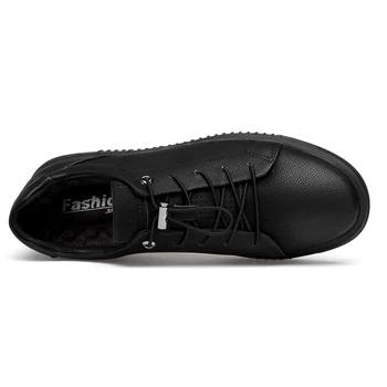 Veľká Veľkosť Mužov Topánky Vysokej Kvality Mužov Originálne Kožené Topánky, Módne Čierne Topánky Priedušná Muž Bežné Zvýšené Topánky