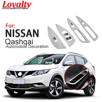 Vernosť pre Nissan Qashqai 2016 2017 Okno Zdvihákov Dosky vypínača Kryt Výbava ABS Matný Auto Styling Auto Príslušenstvo