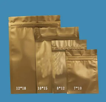 Vysoká kvalita 12*18 CM čierna zlatá farba Kovových Mylar zip lock tašky ploché dno Čierna Hliníková fólia malé zip lock plastové tašky