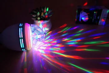 E27 3w Auto-otáčanie RGB LED Žiarovka Fáze Svetlo Disco Dance Party DJ KTV Svetlo Disco Domáce Dekorácie, Osvetlenie, Lampy