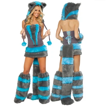 Nové Cheshire Cat Cosplay Kostým Pyžamo Male Dievča Zvierat Mačka Pokrývky hlavy Klobúk Vesta kompletnú Sadu 5-v-1 Zvieracie Kostýmy
