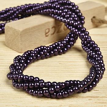 Black Vykonávať tajne sa nosí fialové zábal štýl elegantné Syntéza perlový náhrdelník a opona náušnice perly boli zmontované