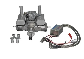 RCGF 21cc Dual / Twin Cylinder Benzín / Zážihovým Motorom s Šál Spark plug pre RC Model Lietadlo