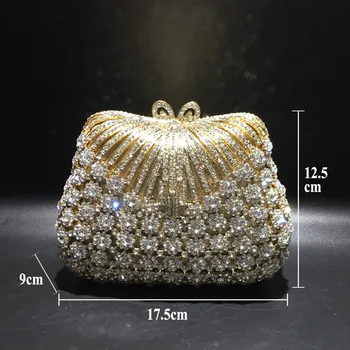 Diamond Taška tašky 2020 Nové Dnes Módne Prenosné Drahokamu Spojka Duté Metal Crystal Večera Taška Ručné