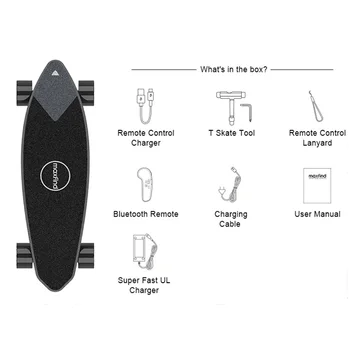 Maxfind Skateboard Longboard Brzdový Skate Board Palube Štyri-Pohon Kolesa Bluetooth Remote Nepremokavé Elektrický Skúter Skateboard