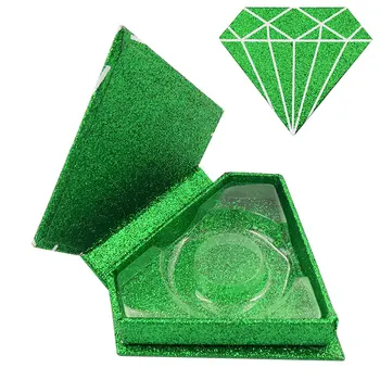 Veľkoobchod Rias Balenie Box Lash Boxy Package Vlastný Lesk Zelená Kniha Box Trojuholník Kozmetické Skladovanie Prípade Predajcov