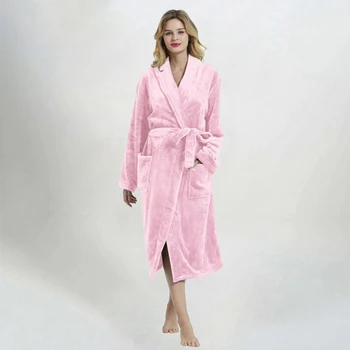Muži A Ženy Teplé Nightdress Župan Šaty Sleepwear 2020 Nové Nightgown Flanelové Odev Voľné Zimné Oblečenie Pre Voľný Čas