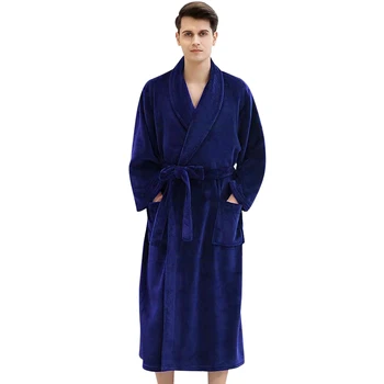 Muži A Ženy Teplé Nightdress Župan Šaty Sleepwear 2020 Nové Nightgown Flanelové Odev Voľné Zimné Oblečenie Pre Voľný Čas