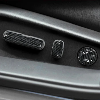 5 ks Chrome Vnútorné Sedadla Nastavte Tlačidlo puzdro Výbava vhodné Na Honda Accord Sedan 4-dverový 2018 2019 ABS Uhlíkových Vlákien Farba