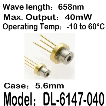 1-20pcs/veľa DL-6147-040 6147-040 658nm 40mW 5.6 mm, -10 až 60C prevádzková teplota Laserová dióda