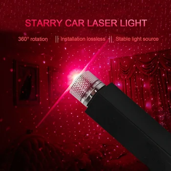 USB Auto, Interiér Atmosférou Hviezdne Nebo Lampa Okolia Star Light LED Projektor