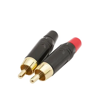 2 ks RCA Samec Konektor Vysokej Kvality zlatenie Konektor RCA Audio Adaptér Black&Red Pigtail Reproduktor