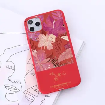 Letné Kvety Ananás Telefón Prípade, Červená Candy Farby pre iPhone 6 7 8 11 12 s mini pro X XS XR MAX Plus