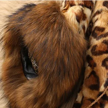 Móda Ženy Bundy Kabáty Faux Kožušiny Golier Klasické Leopard Vytlačené Stredne Dlhý Zimný Kabát, Bundu Femme Veste Abrigo Mujer 2020