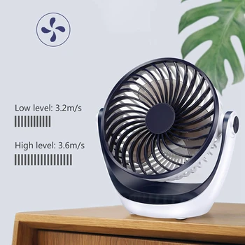 Stolový Ventilátor Malé Stolný Ventilátor S Silné Prúdenie Vzduchu Ultra Tichý Prenosné Rýchlosť Ventilátora Nastaviteľné Hlavu, 360°Otočná Mini Osobné Ventilátor