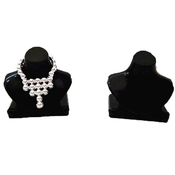 Nový 5 ks domček pre bábiky miniatúrne čierny náhrdelník držiak šperky držiak hračka príslušenstvo