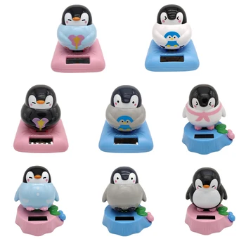 Roztomilý Solárny Tanec Penguin nimal Obrázok Bobble Hlavu Hračka Domov Stôl Auto Dekorácie Novinka Priateľmi Deti Darček