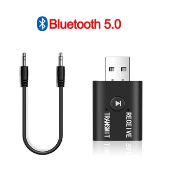 Nové Mini Bluetooth 5.0 Audio Prijímač, Vysielač 3,5 mm Jack AUX, USB Stereo Hudby Bezdrôtový Adaptér Pre TV, PC, Notebook