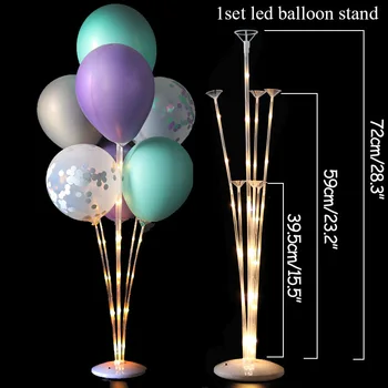 LED Ballon stojan stĺpec s Svietiť svetlá reťazec s Svadobné domáce dekorácie Dospelých Narodeninovej party dekor deti balón darček globos