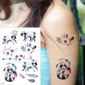 Dočasné tetovanie deti medveď tetovanie nálepky lesa panda zvieratá tetovanie vodné farby malé falošné tetovanie deti tetovanie prenos chlapec