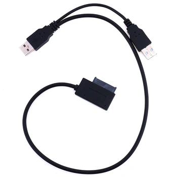 USB2.0-6+7 13Pin Tenká Slim SATA Kábel S Externým USB 2.0 Napájanie Pre Notebook, CD-ROM, DVD-ROM, ODD Adaptér Konvertor