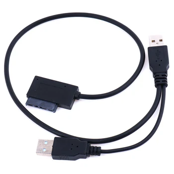 USB2.0-6+7 13Pin Tenká Slim SATA Kábel S Externým USB 2.0 Napájanie Pre Notebook, CD-ROM, DVD-ROM, ODD Adaptér Konvertor