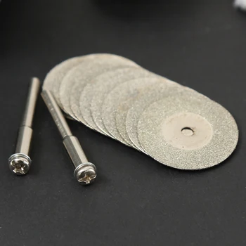 12pcs Diamantové Rezné Koliesko 30 mm s Tŕň pre Dremel Rotačné Nástroje na Vŕtanie Pílové listy
