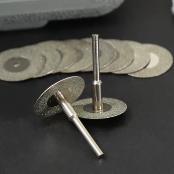 12pcs Diamantové Rezné Koliesko 30 mm s Tŕň pre Dremel Rotačné Nástroje na Vŕtanie Pílové listy