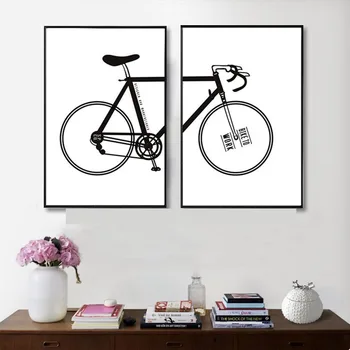 Moderné Plátno na Maľovanie Domova Pre x izba, obývacia izba Pracovňa a Spálňa Gauč Pozadí Nástenné Maľby Bicyklov Gitara Č Rám