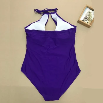2019 Nové Žien Veľké Plus Veľkosť Plavky s uväzovaním za Sexy Pevné jednodielne Plavky Žena Plávať Pláž Nosiť Stroj Ba Kostým plavky
