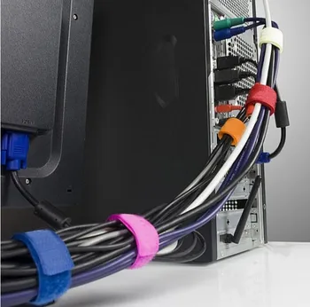500Pcs Nylon zväzkovače Opakovane Lepivými Lepidlo, Popruh Organizátor USB PC TV Kábel Drôt Plug Riadenia Pás Značky Popruhy