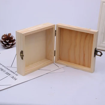 Nový Domov Úložný Box Prírodné Drevené S Vekom Zlatý Zámok Pohľadnicu Organizátor Ručné Remeselné Drevené Šperky Prípade Box