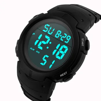 Módne hodinky pre mužov Jednoduché a casualMen je Chlapec LCD Digitálny Watchs Stopky Dátum Gumy Športové Náramkové Hodinky часы мужские W3