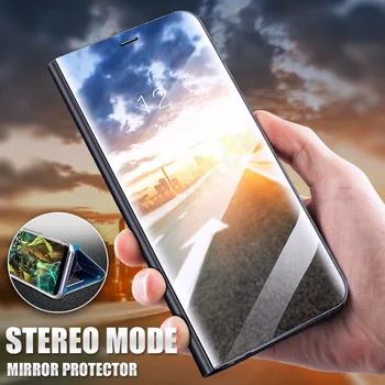 Luxusné puzdro Pre iPhone 9 8 7 6 6s Plus Ultra Slim Zrkadlo Smart case Pre iPhone X 5 5s SE Kryt Držiaka Telefónu, Pre iPhone X
