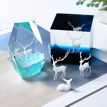 DIY 3D Vianočné Silikónové Formy Jeleň Šperky Stojan Mäkké Formy Živice Plesne Živice remeselníkov