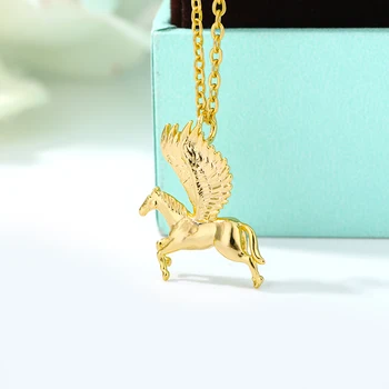 2020 Trendy Kôň Jednorožec Náhrdelník Ženy Choker Collier Nehrdzavejúcej Ocele Reťazca Zvierat Pegasus Prívesok Náhrdelník Šperky Veľkoobchod