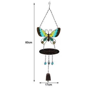 Motýľ Zvonkohry Kovové Sklo Maľované Dekoračné Kreatívne Domáce Vietor Bell Zvonkohry Prívesok Deti Miestnosti Dekorácie