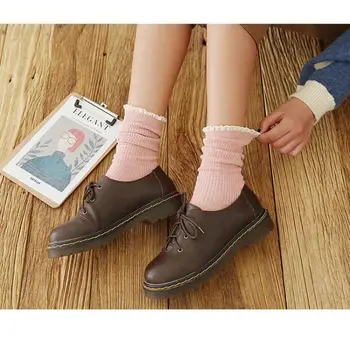 Ženy\ \ 's Ponožky Jeseň Fashion Bežné Farbou Retro Botičky Dlhé Trubice Ponožky Bavlna Ženská Obuv Dropshipping