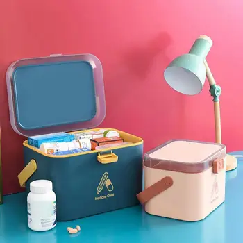 Domácej Starostlivosti Lekárničky Prenosné Plastové Skladovacie Škatule Módne Obdĺžnik Medicíny Organizátor Rodiny Núdzové Kit Box S/L