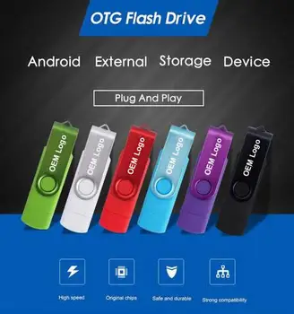 Doprava zadarmo :100ks 16GB OTG otočná jednotka usb flash reálne možnosti kl ' úč zadarmo logom vyrytým USB