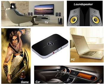Auto 2 v 1 Bezdrôtový Aux Bluetooth 4.1 3,5 mm Jack Audio Vysielač Hifi A2DP Hudba Sound Converter pre Reproduktor car audio