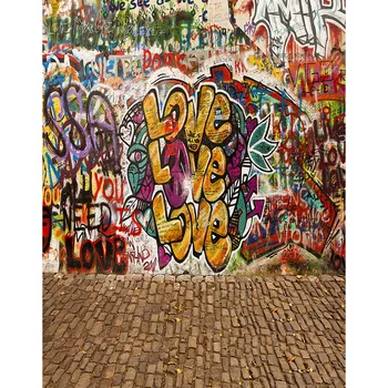 6X10ft Crazy farebné graffiti stena deti fotografiu na pozadí novorodenca fotografické štúdio pozadí