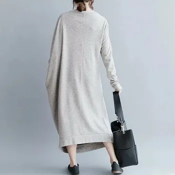 Dlho ceruzka šaty femme elegantné Bavlna pevné voľné Členok-Dĺžku šiat pre ženy Jar vestidos plus veľkosť bežné ukrajina handričkou