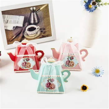 50pcs Európskych Kráľovských Teapo Candy Box Svadobné Zdvorilosti Darčeky Boxy candy Tašky Hostí, Svadobné Dekorácie Baby Sprcha Strana Dodávky