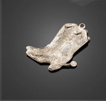 50 KS/Veľa 31.7 mm*37mm šperky vyrábané ručne kúzlo starožitné strieborné pozlátené Americký kovbojské topánky charms prívesky