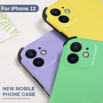 Objektív Ochranné puzdro Pre iPhone 12 11 Pro Max 12 Mini Candy Farebný Kryt Pre iPhone 12 Pro 11pro 12 Shockproof Prípade Coque